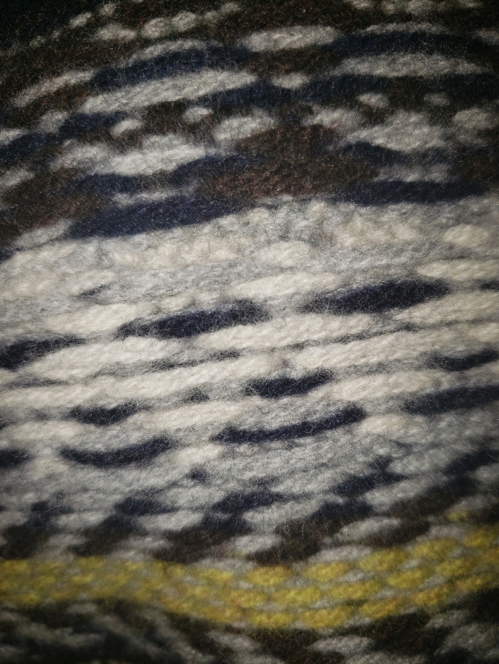 NWT Italian Yarn Wool Multi Colored Blue Yellow White Hoodie Sweater L